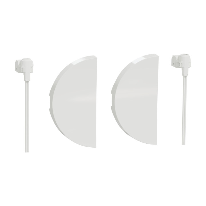 Schneider Odace - 2 demi enjoliveur Blanc livré avec 2 LED bleu 0,15 mA connexion par câble - S520298