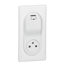 Legrand - Céliane - Prise surface + chageur USB type A - Blanc - Réf : 200236