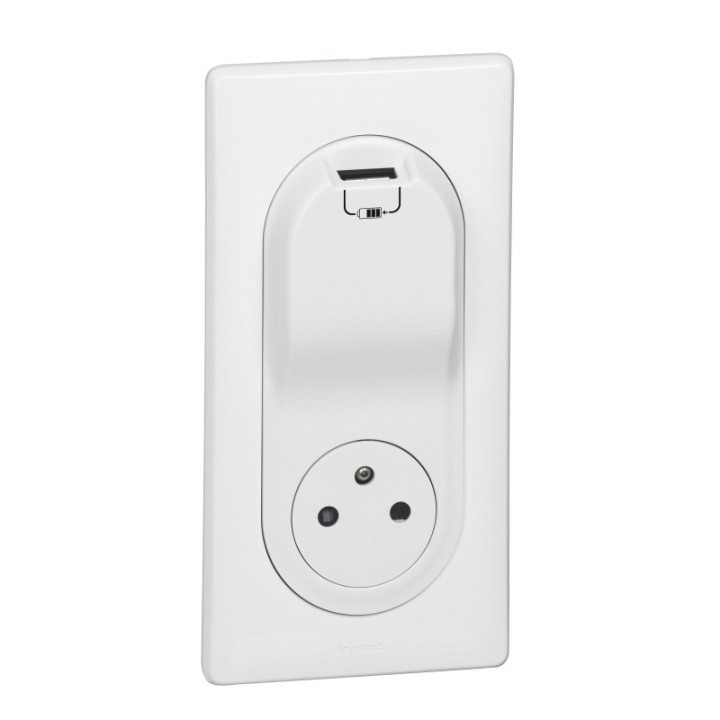Legrand - Céliane - Prise surface + chageur USB type A - Blanc - Réf : 200236