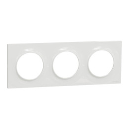 Schneider Odace - Plaque de finition 3 postes - Entraxe 71 mm - Hor/vert - Réf.: S520706