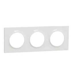 Schneider - Odace - Styl - Plaque 3 postes - Entraxe 71 mm - Blanc - Réf : S520706
