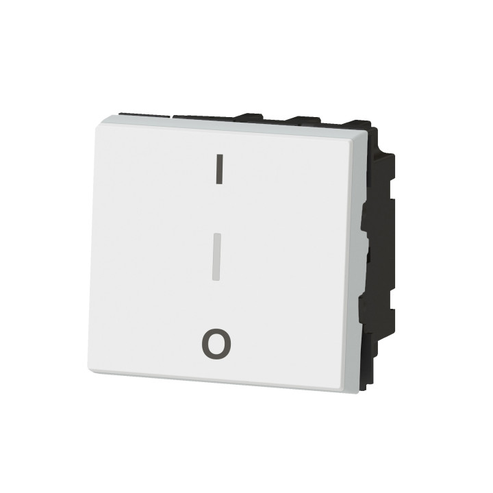 Legrand Mosaic - Interrupteur bipolaire avec borne pour repiquage neutre - 10AX 250V - blanc - Réf : 077050L