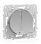 Schneider - Odace - Va et Vient Lumineux/Témoin Led + Va et vient - 10A - Aluminium - Réf : S530273