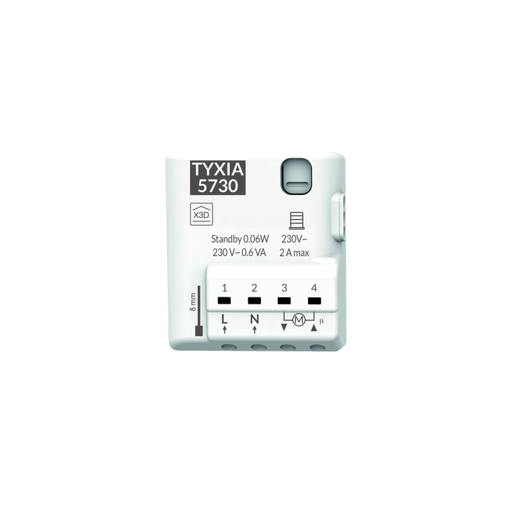 Delta Dore - Récepteur pour volet roulant connecté - Équipement sans fil  - 868MHz - 2A - 80 Nm - Réf : TYXIA 5730