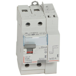 Legrand - DX3 - Interrupteur Différentiel - 2P - 63A - 30mA - Type A - Réf : 411639