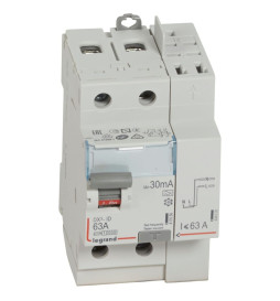 Legrand - DX3 - Interrupteur Différentiel - 2P - 63A - 30mA - Type A - Réf : 411639