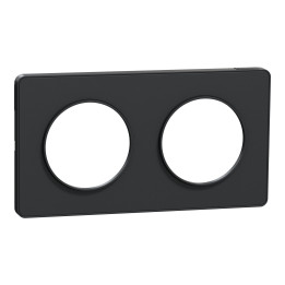 Schneider - Odace - Touch - Plaque 2 postes - entraxe 71 mm - Anthracite - Réf : S540804