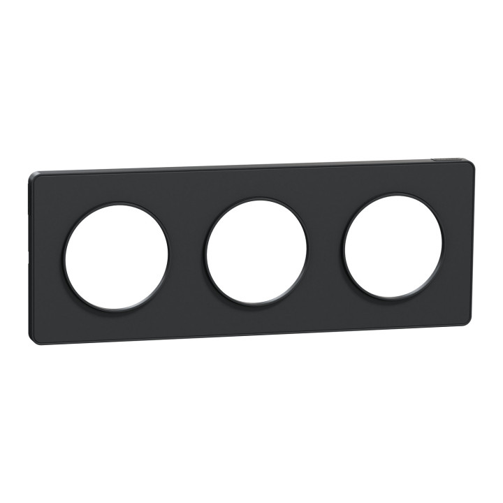 Schneider - Odace - Touch - Plaque 3 postes - entraxe 71 mm - Anthracite - Réf : S540806