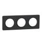 Schneider - Odace - Touch - Plaque 3 postes - entraxe 71 mm - Anthracite - Réf : S540806