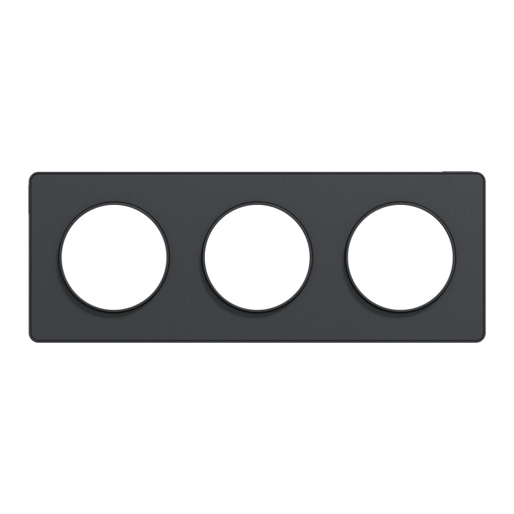 Schneider - Odace - Touch - Plaque 3 postes - entraxe 71 mm - Anthracite - Réf : S540806