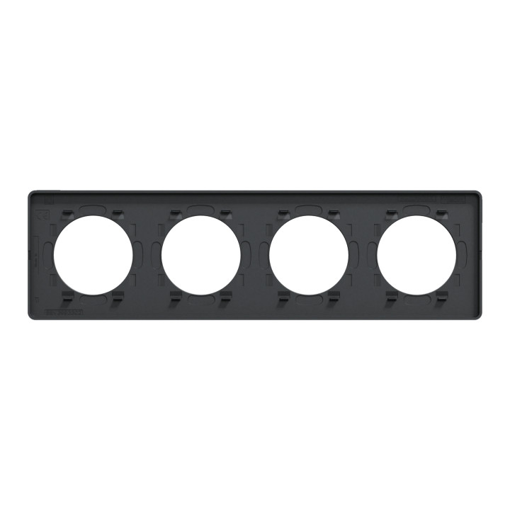 Schneider - Plaque 4 postes entraxe 71 mm Odace - Hor/vert - ANTHRACITE Touch - Réf.: S540808