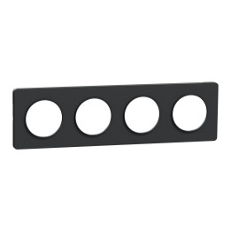 Schneider - Plaque 4 postes entraxe 71 mm Odace - Hor/vert - ANTHRACITE Touch - Réf.: S540808