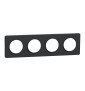 Schneider - Odace - Touch - Plaque 4 postes - entraxe 71 mm - Anthracite - Réf : S540808