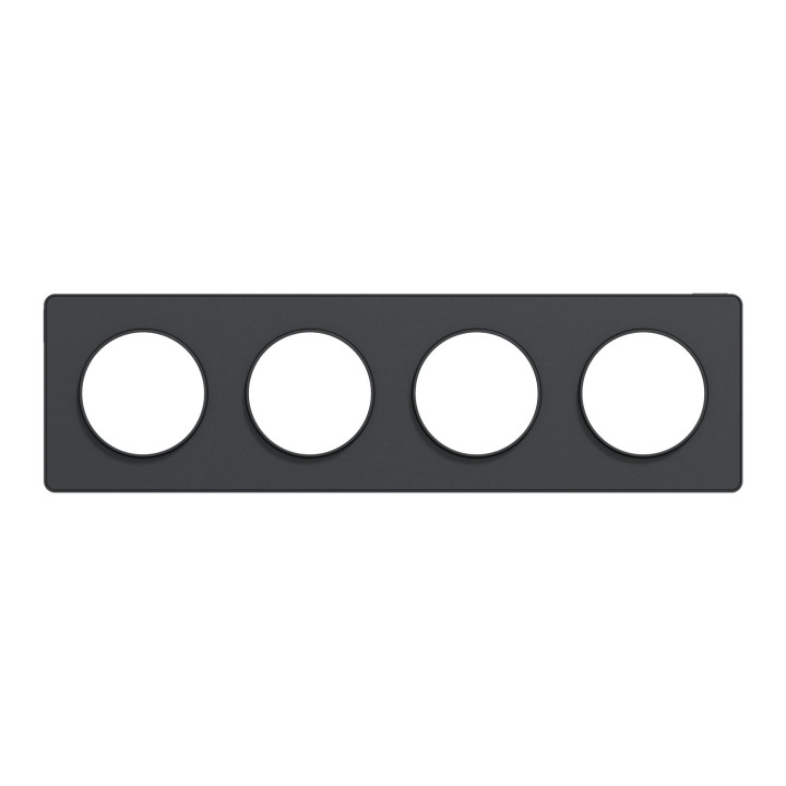 Schneider - Plaque 4 postes entraxe 71 mm Odace - Hor/vert - ANTHRACITE Touch - Réf.: S540808