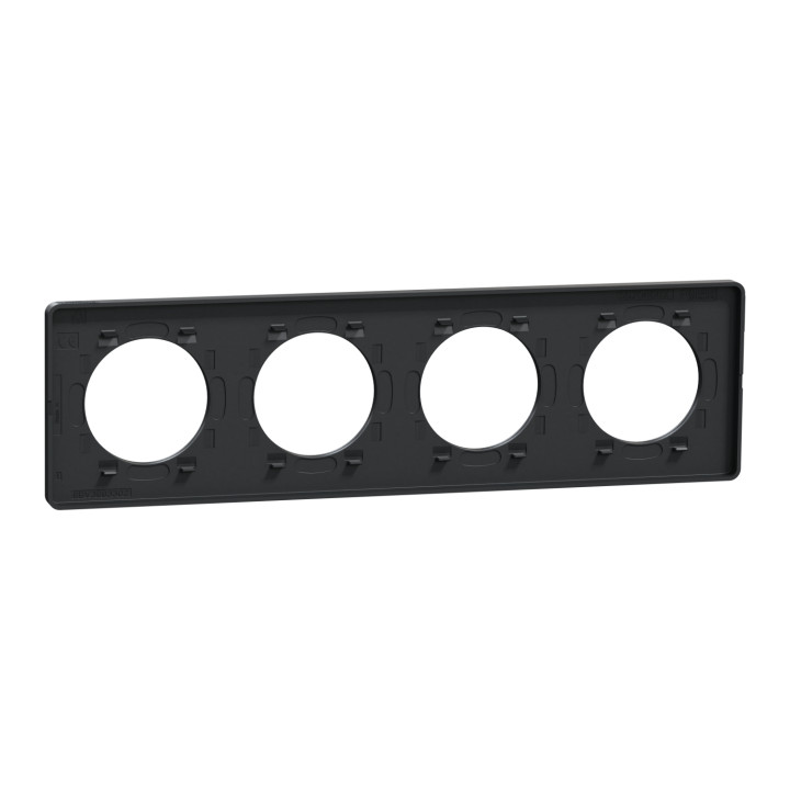 Schneider - Plaque 4 postes entraxe 71 mm Odace - Hor/vert - ANTHRACITE Touch - Réf.: S540808