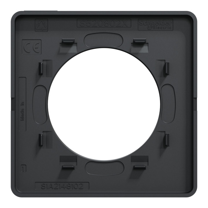 Schneider - Odace - Touch - Plaque 1 poste - ALU brossé avec liseré anthracite - Réf : S540802J