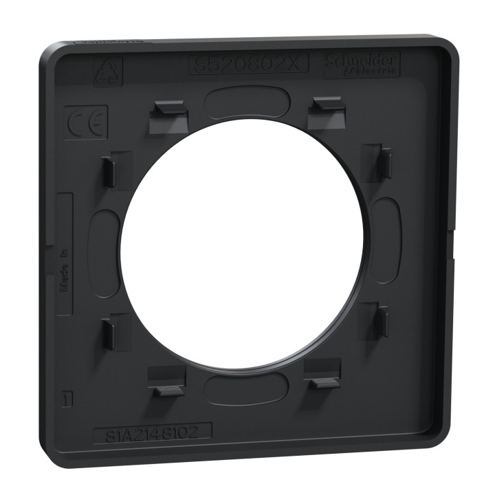 Schneider - Odace - Touch - Plaque 1 poste - ALU brossé avec liseré anthracite - Réf : S540802J