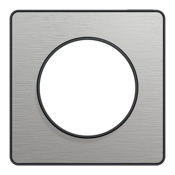 Schneider - Odace - Touch - Plaque 1 poste - ALU brossé avec liseré anthracite - Réf : S540802J