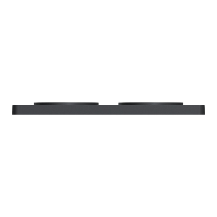 Schneider - Odace - Touch - Plaque 2 postes - entraxe 71 mm - ALU brossé avec liseré anthracite - Réf : S540804J