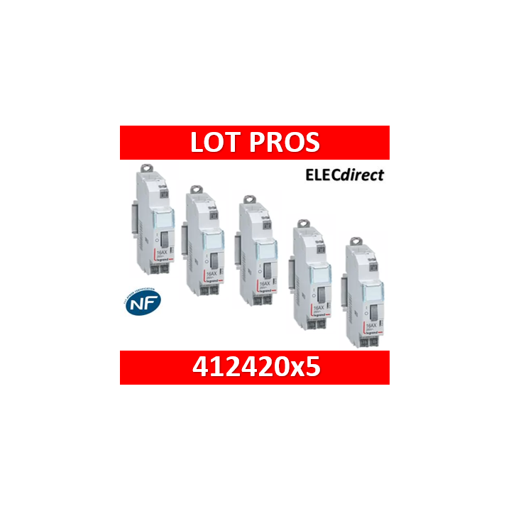 Legrand - Télérupteur CX3 - Unipolaire 16A - 230V - AUTO - 412420x5