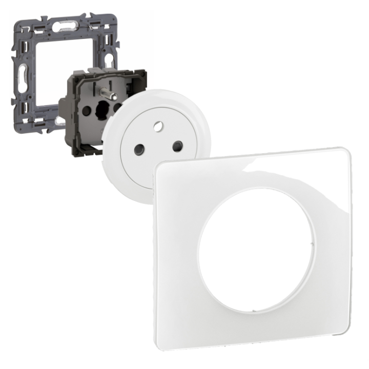 Legrand - Céliane 2024 - Prise électrique affleurante complète blanc - 2P+T 16A - 1 poste - Réf : CG0111