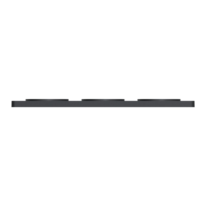 Schneider - Odace - Touch - Plaque 3 postes - entraxe 71 mm - ALU brossé avec liseré anthracite - Réf : S540806J