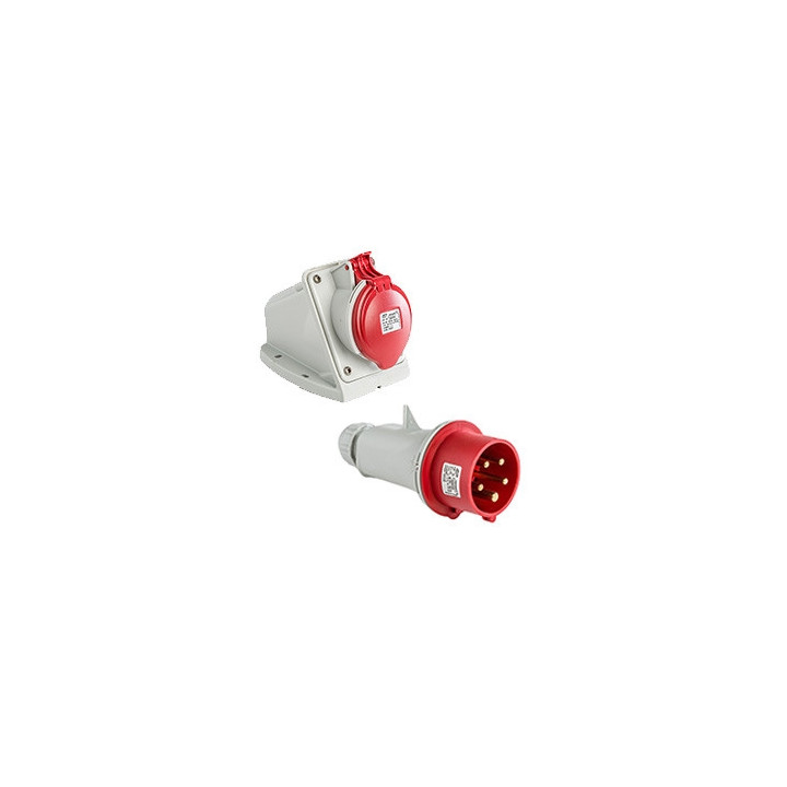 Digital - Prise de Courant Européenne socle 3P+T+N 16A + Fiche mâle - 380V IP 44 - 51216+51316
