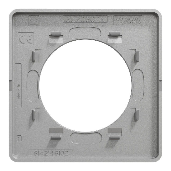 Schneider - Odace - Touch - Plaque 1 poste - Aluminium - Réf : S530802
