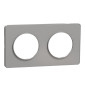 Schneider - Odace - Touch - Plaque 2 postes - entraxe 71 mm - Aluminium - Réf : S530804