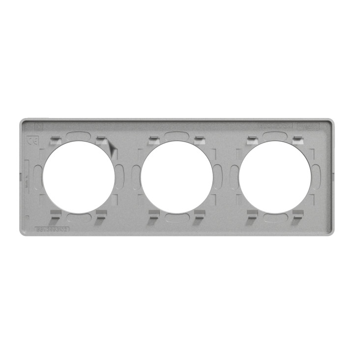 Schneider - Odace - Touch - Plaque 3 postes - entraxe 71 mm - Aluminium - Réf : S530806