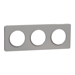 Schneider - Odace - Touch - Plaque 3 postes - entraxe 71 mm - Aluminium - Réf : S530806