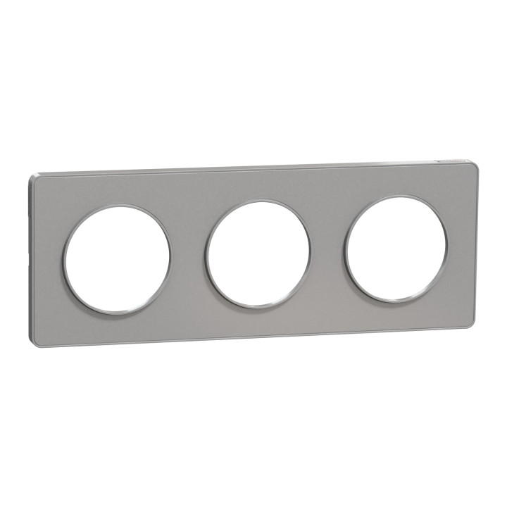 Schneider - Odace - Touch - Plaque 3 postes - entraxe 71 mm - Aluminium - Réf : S530806