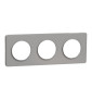 Schneider - Odace - Touch - Plaque 3 postes - entraxe 71 mm - Aluminium - Réf : S530806