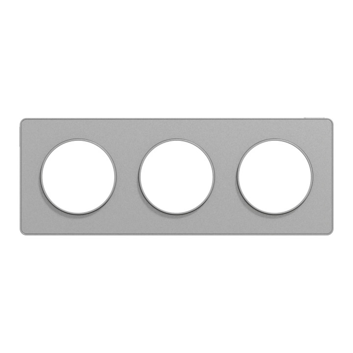 Schneider - Odace - Touch - Plaque 3 postes - entraxe 71 mm - Aluminium - Réf : S530806