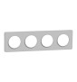 Schneider - Odace - Touch - Plaque 4 postes - entraxe 71 mm - Aluminium - Réf : S530808