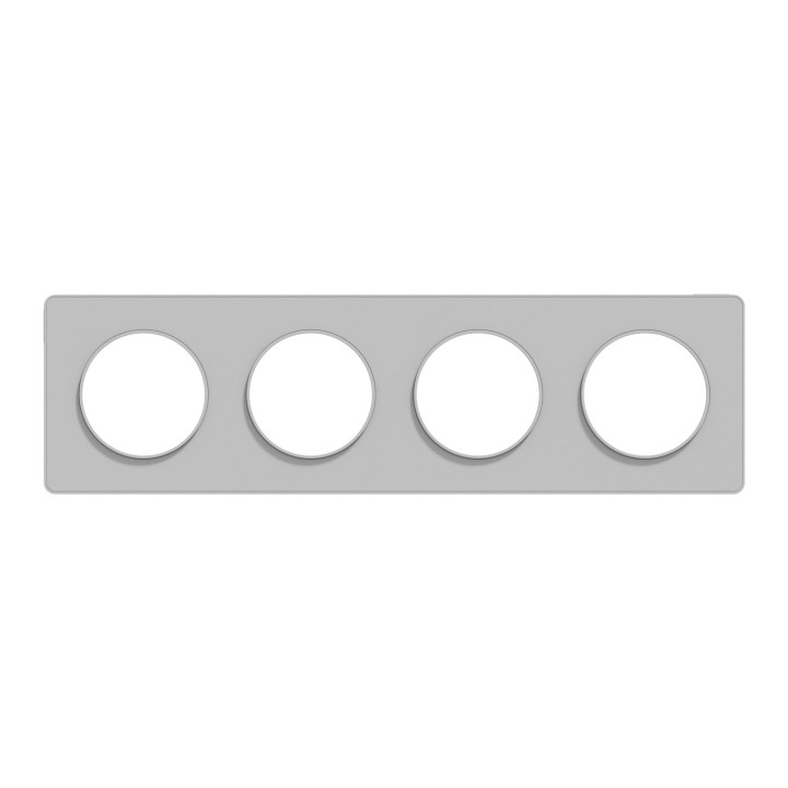 Schneider Odace - Plaque 4 postes entraxe 71 mm - Hor/vert - ALU Touch - Réf.: S530808