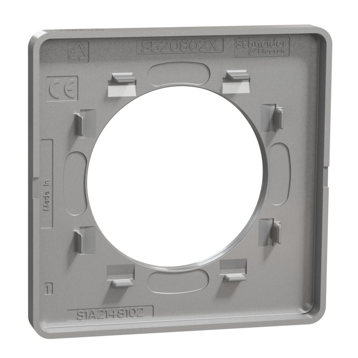 Schneider - Odace - Touch - Plaque 1 poste - ALU brossé - Réf : S530802J