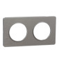 Schneider - Odace - Touch - Plaque 2 postes - entraxe 71 mm - ALU brossé - Réf : S530804J