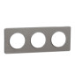 Schneider - Odace - Touch - Plaque 3 postes - entraxe 71 mm - ALU brossé - Réf : S530806J