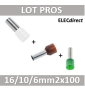 Embout de câblage Blanc 16mm2 x100 / 10mm2x100 / 6mm2x100 - 41056+41055+41054