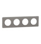 Schneider - Odace - Touch - Plaque 4 postes - entraxe 71 mm - ALU brossé - Réf : S530808J