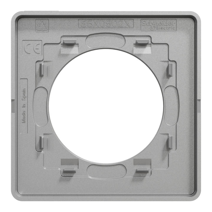 Schneider - Odace - Touch - Plaque 1 poste - ALU finition ardoise - Réf : S530802V
