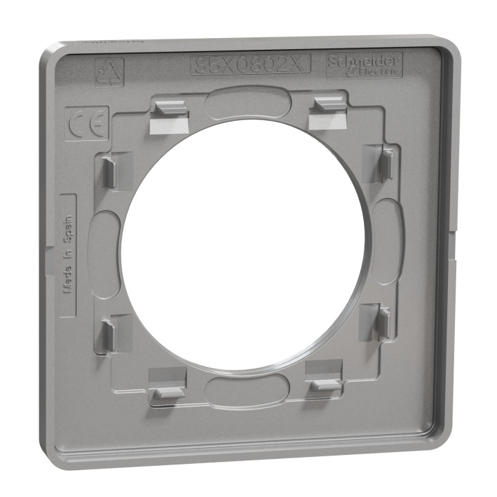 Schneider - Odace - Touch - Plaque 1 poste - ALU finition ardoise - Réf : S530802V