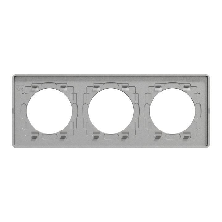 Schneider - Odace - Touch - Plaque 3 postes - entraxe 71 mm - ALU finition ardoise - Réf : S530806V