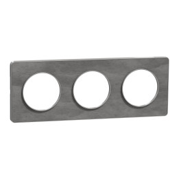 Schneider - Odace - Touch - Plaque 3 postes - entraxe 71 mm - ALU finition ardoise - Réf : S530806V