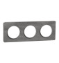 Schneider - Odace - Touch - Plaque 3 postes - entraxe 71 mm - ALU finition ardoise - Réf : S530806V