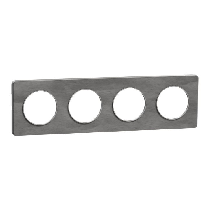 Schneider - Odace - Touch - Plaque 4 postes - entraxe 71 mm - ALU finition ardoise - Réf : S530808V