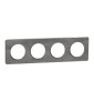 Schneider - Odace - Touch - Plaque 4 postes - entraxe 71 mm - ALU finition ardoise - Réf : S530808V