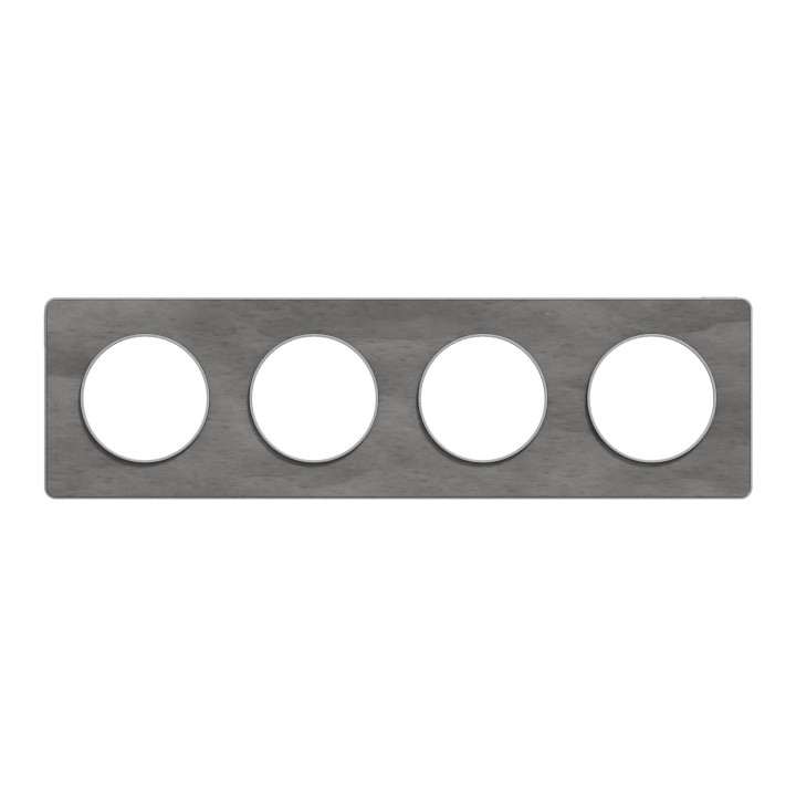 Schneider - Odace - Touch - Plaque 4 postes - entraxe 71 mm - ALU finition ardoise - Réf : S530808V