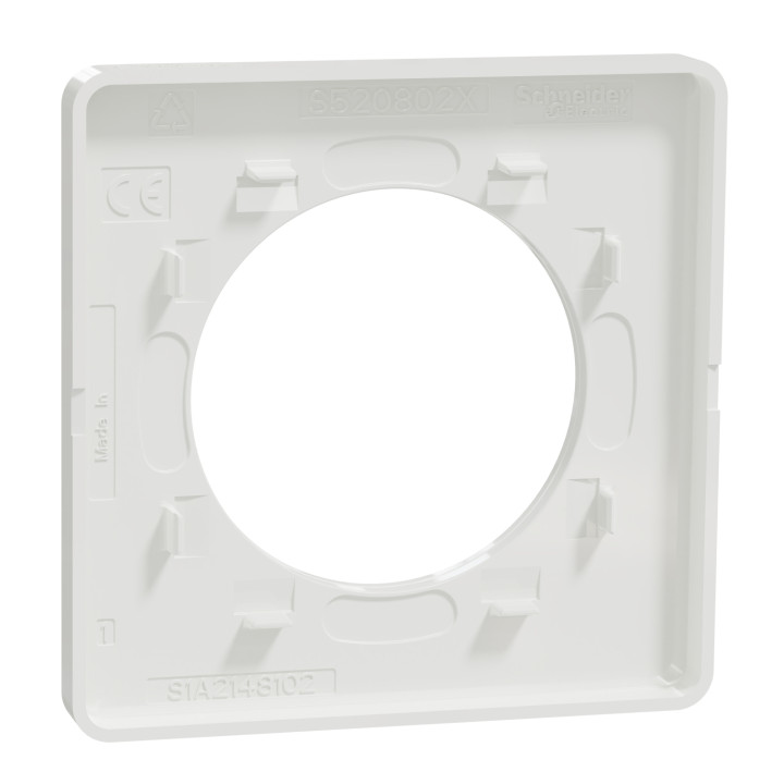 Schneider - Odace - Touch - Plaque 1 poste - Blanc - Réf : S520802